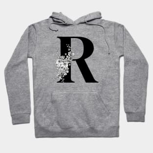 R alphabet Botanical cherry blossom sakura flowers Hoodie